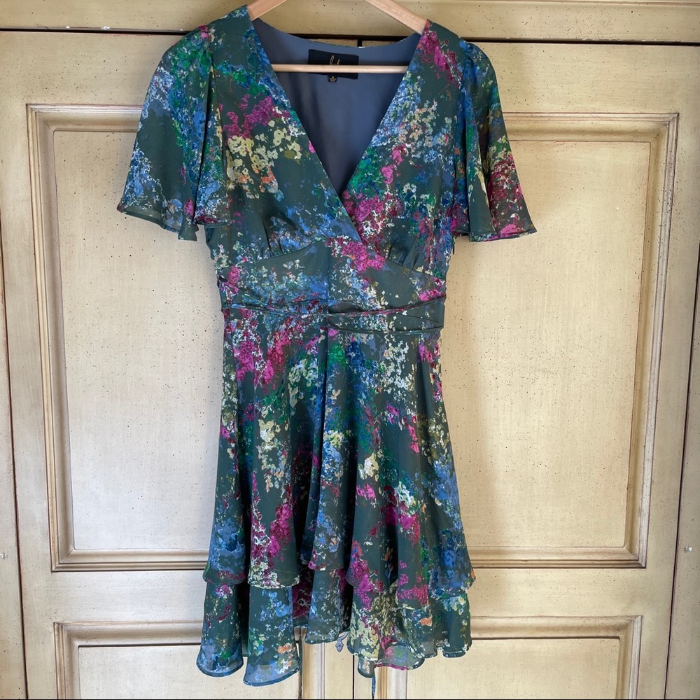 NWOT Jack Floral Print Green Mini Dress Size Small